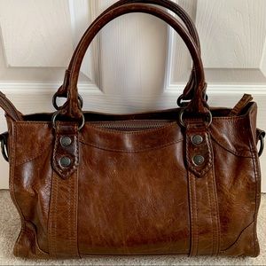 Frye Melissa Satchel Cognac Leather